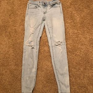 American Eagle light-washed ripped jeans